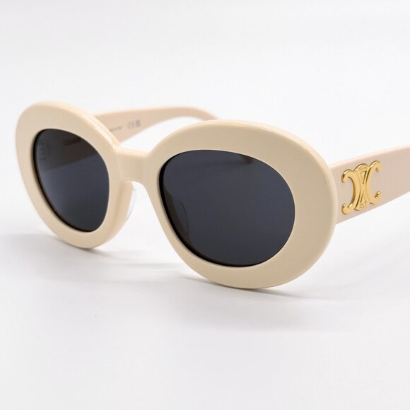 NEW CL40312U 25A ROUND IVORY WOMEN SUNGLASSES CELINE - Picture 6 of 11